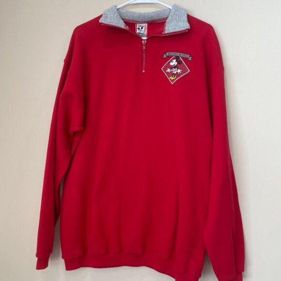 Y2K WALT DISNEY SWEATSHIRT AUTHENTIC RED MINNI MOUSE POLKA DOT DRESS Sz L - Picture 3 of 16